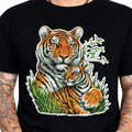 Tiger And Cub Wildlife Nature Animal Lover Realistic Art Graphic T-Shirt.