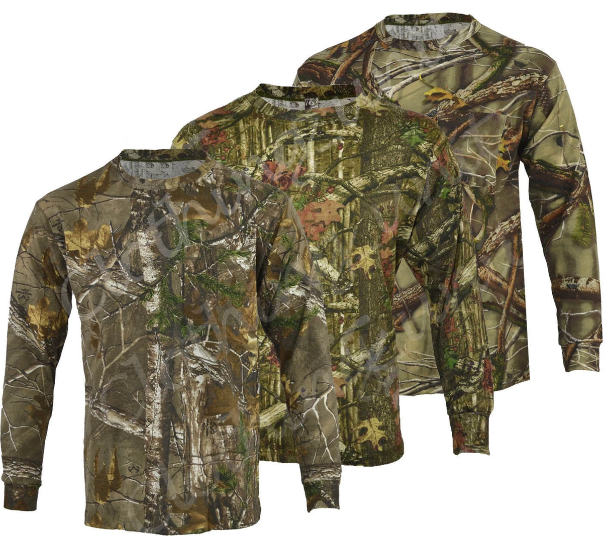 Mens Jungle Print Camouflage Army Combat  Long Sleeve T Shirt Fishing Hunt S-5XL