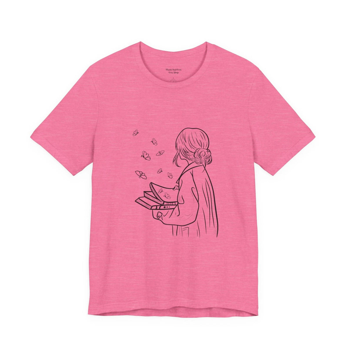 Girl Reading Books Tee Clifton Fadiman Quote Back Literary Literature Casual