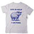 Capybara T Shirt Life Is Soup I Am Fork Unisex Funny Gift Cute Meme Vintage