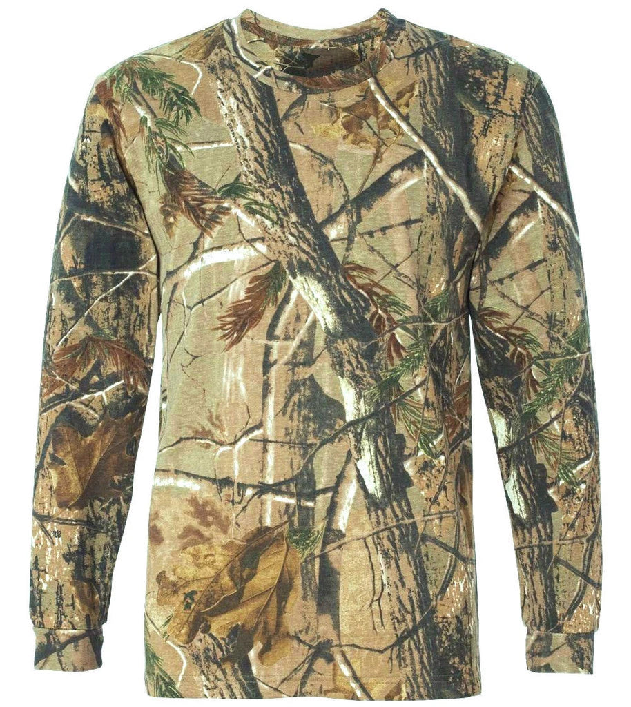 OAK TREE CAMO LONG SLEEVE TOP Mens cotton camouflage tee hiking fishing t-shirt