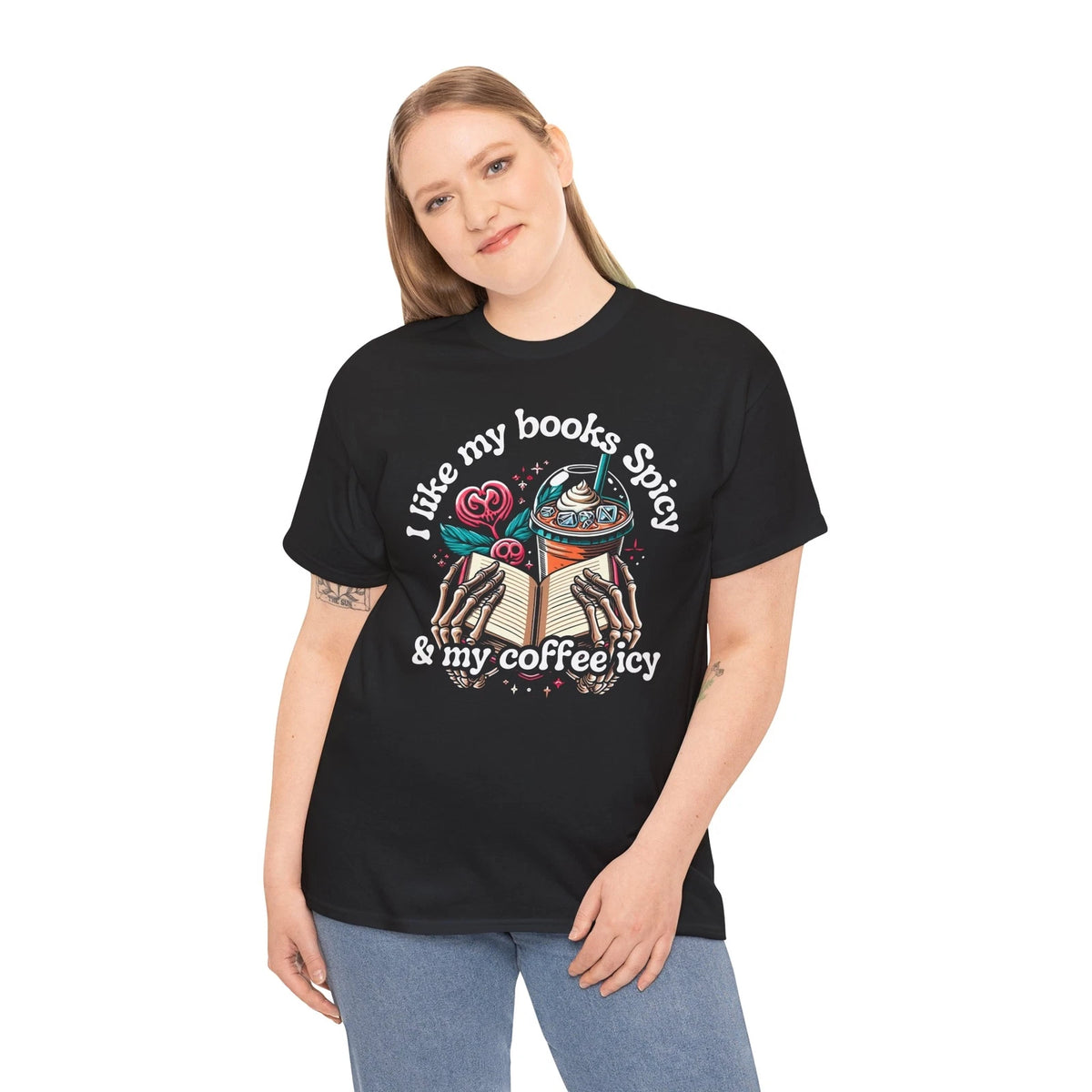 Coffee Brings Happiness T-Shirt | Funny Barista I Like My Books Spicy