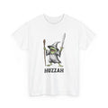 Huzzah Frog Wizard Shirt Medieval Fantasy Magic Sword Staff Humorous Graphic Tee