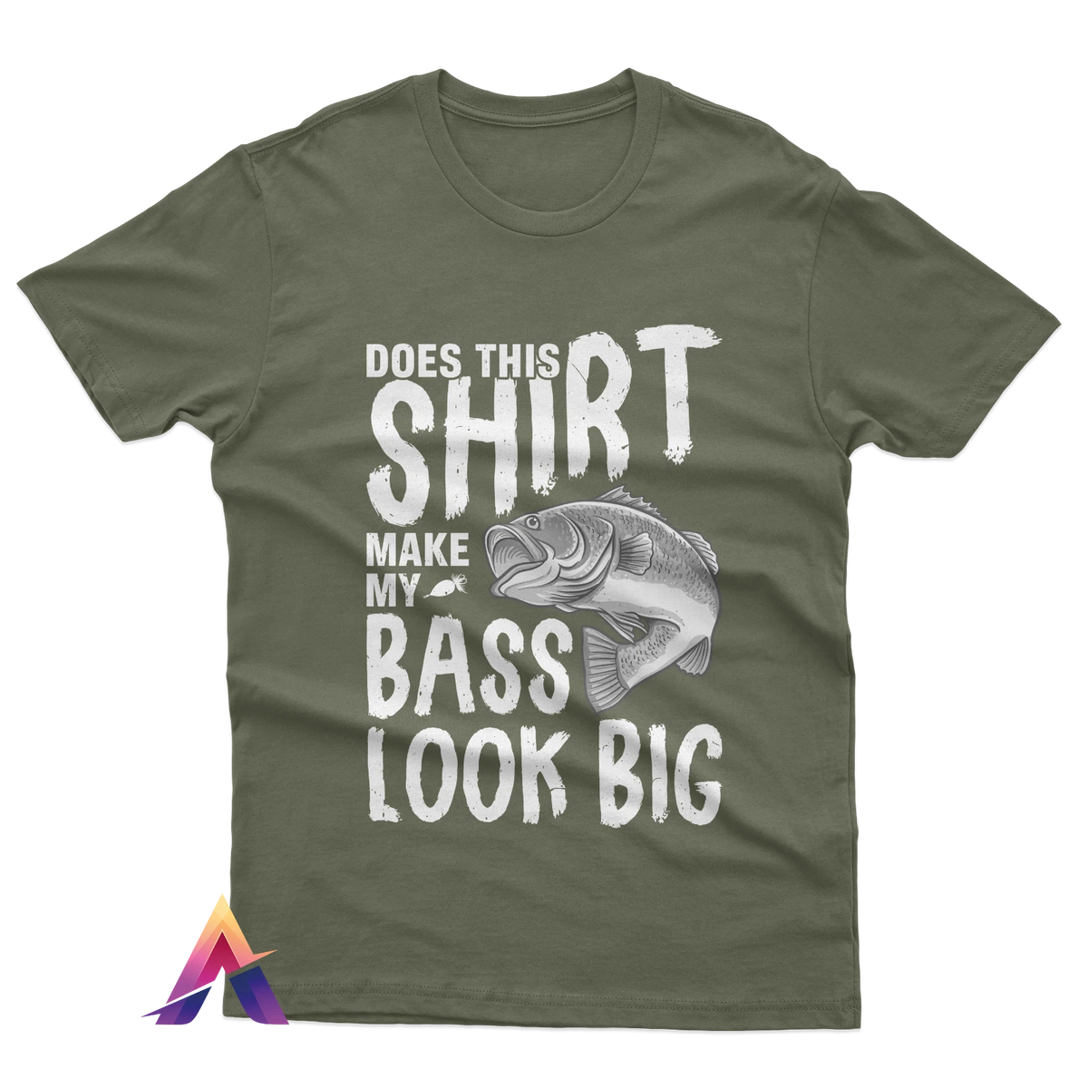 Men's Cotton Fishing T-Shirt - Funny 'Make My Bass Look Big' Print - Casual Grap