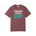 Touch Grass Sand Credit Card Points Miles Travel Teal T-shirt