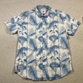 A Fish Named Fred Button Up Shirt Mens rxXL Blue Cyclist Print Stretch Cotton