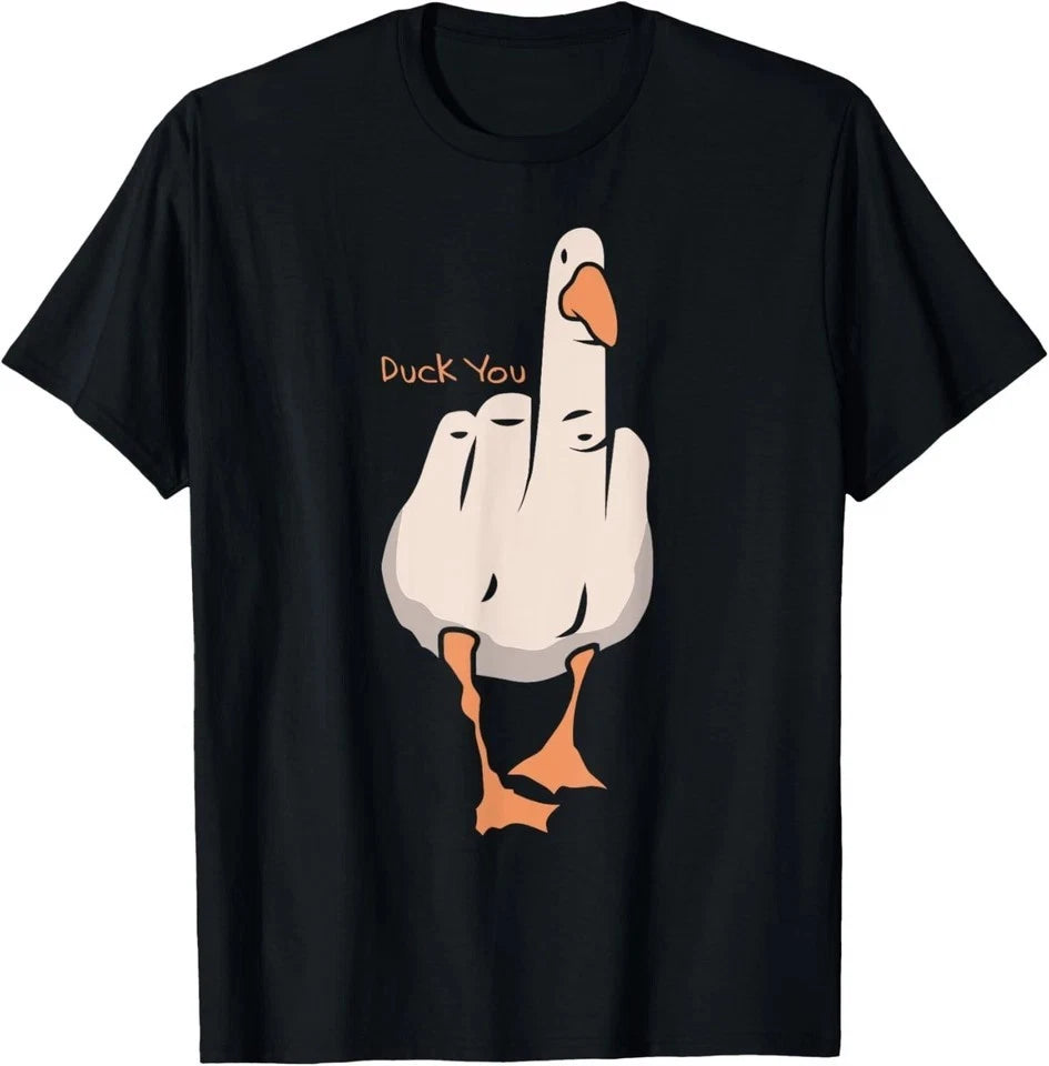 Duck You Funny Goose Middle Finger Cartoon Meme Poster
