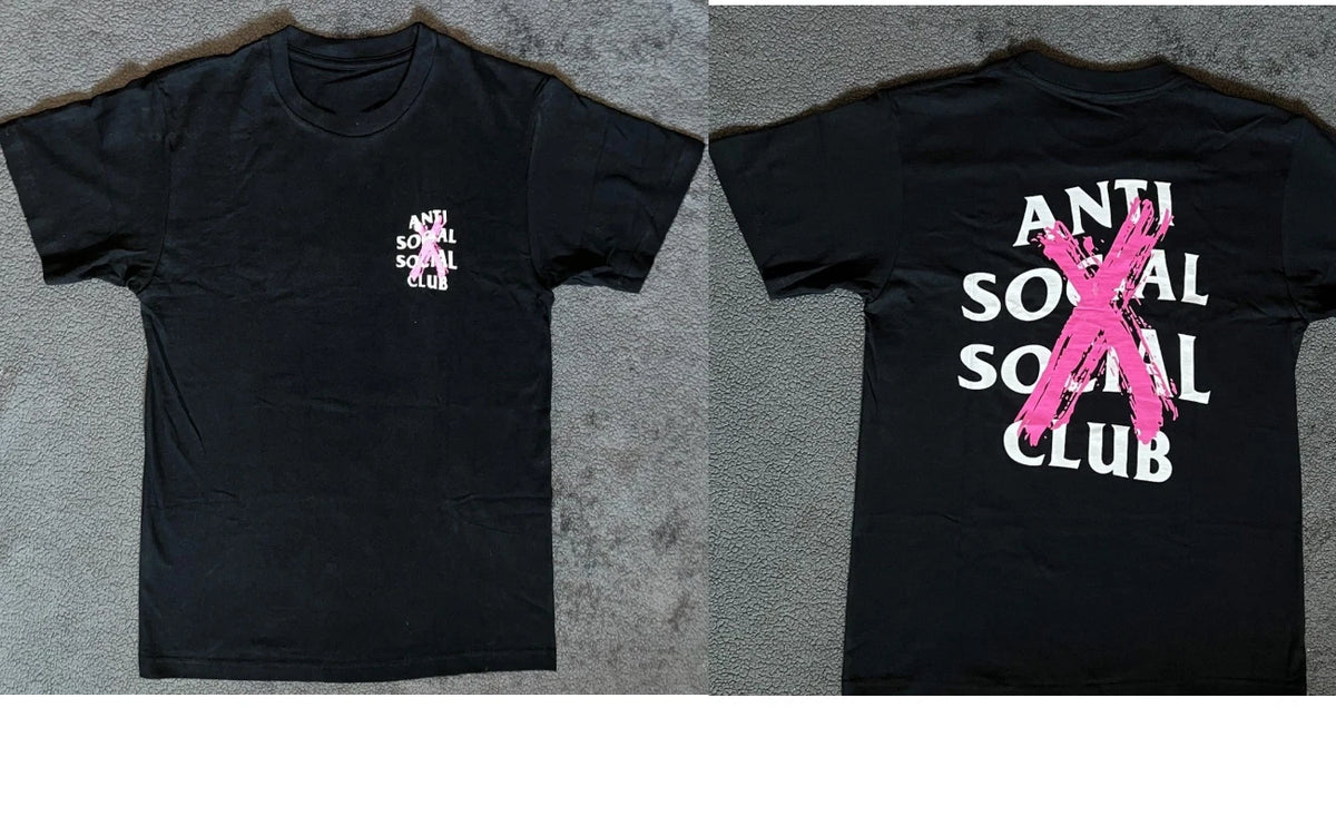 Anti Social Club Cancelled T-Shirts Black Pink Size Medium NWOT