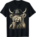 Hot Mess Highland Cow Funny Cute Coffee Lover Graphic T-Shirt