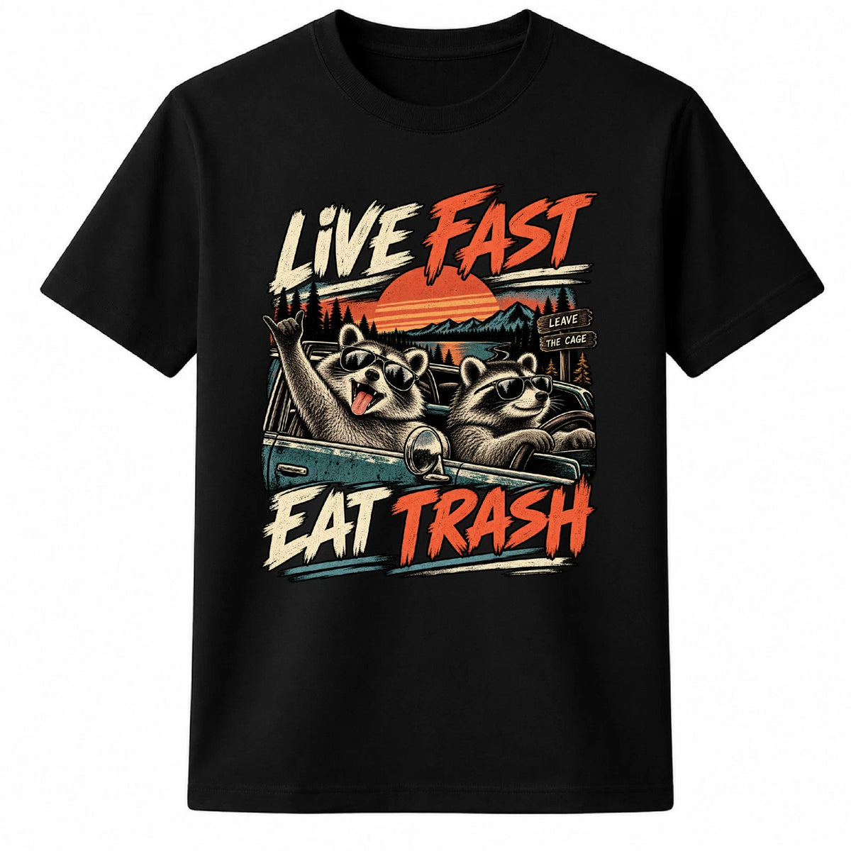 Funny Raccoon T Shirt, Live Fast Eat Trash, Raccoon Lover Gift Funny Shirt