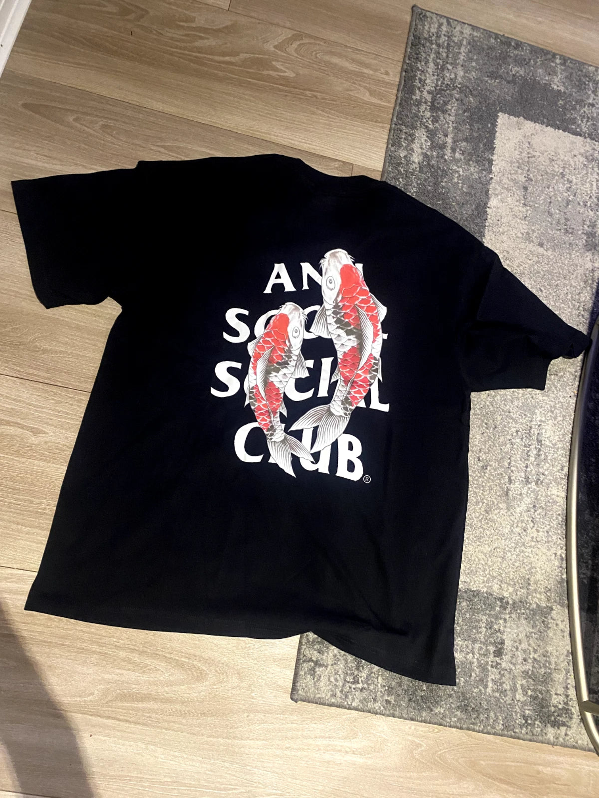 ASSC Anti Social Social Club Mens Koi Fish Black Tshirt - Large - New