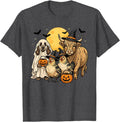 Halloween Animals Trick or Treat Highland Cow, Dog, Chickens T-Shirt