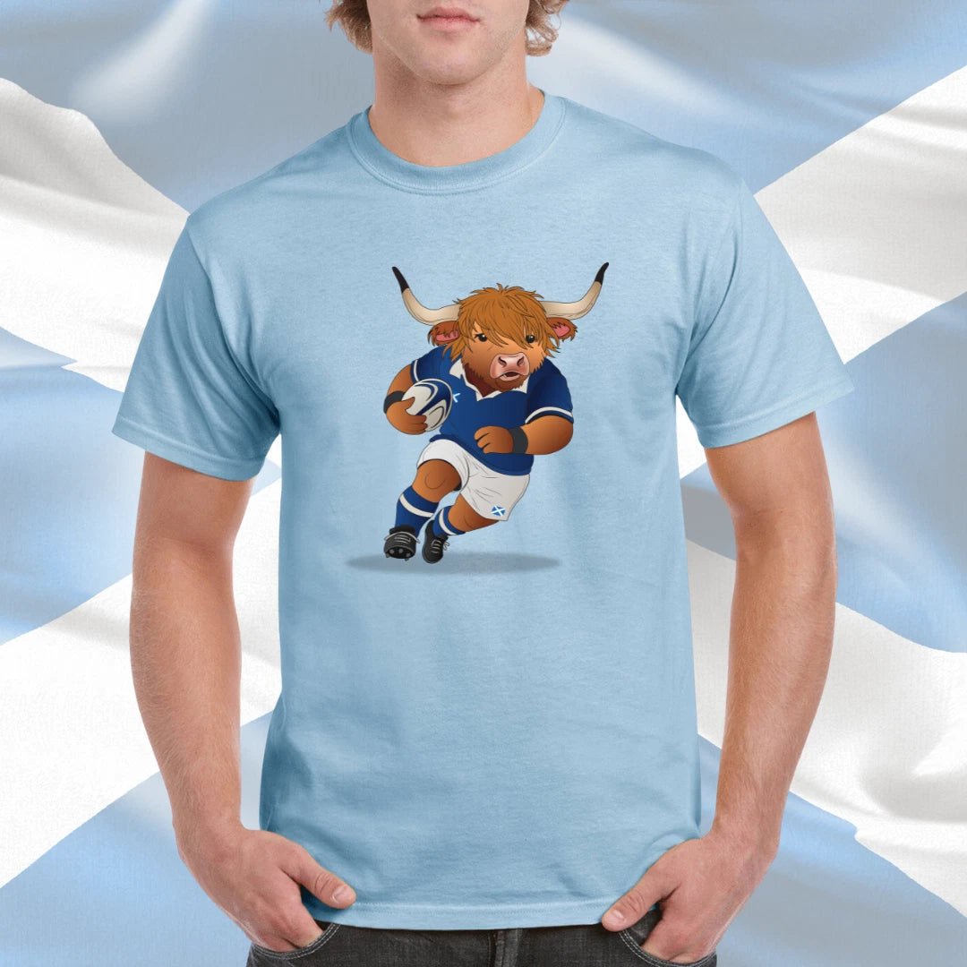 Highland Cow T Shirt Scotland Rugby T-shirt Scotland Rugby Supporter Tee