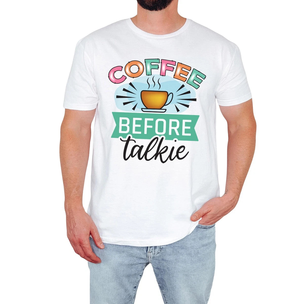 Funny Coffee Before Talkie Mens T-Shirt Cute Retro Coffee Lover Gift