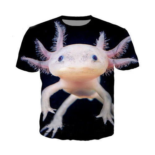 Animal Axolotl Streetwear Women Men T-Shirt 3D Print Short Sleeve Tee Tops