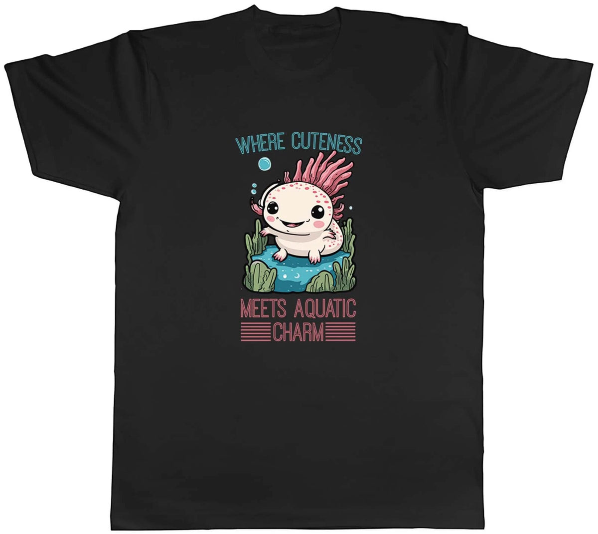 Axolotl Lover Mens T-Shirt Where Cuteness Meets Aquatic Charm Tee Gift