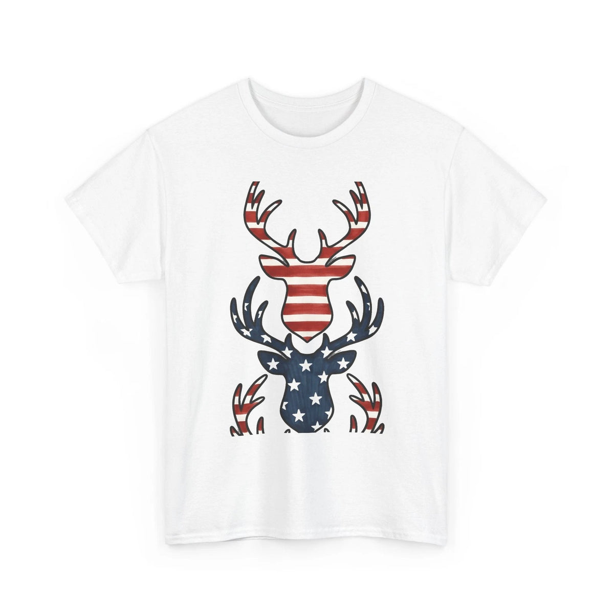 Buck Antlers Shirt 4th Of July Game Hunting Gift Women Retro Tee Deer Antlers