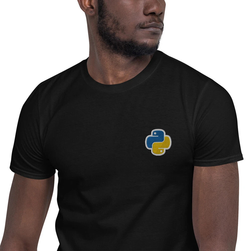 Python Embroidery T-shirt engineer programmer software developer coder gift tee