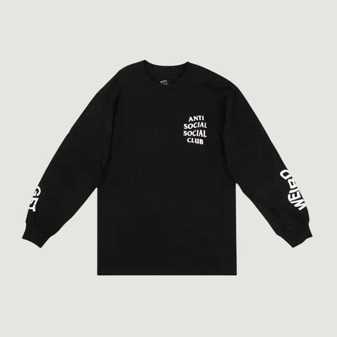 Anti Social Social Club Shirt Get Weird Long Sleeve Black XL