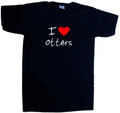 I Love Heart Otters V-Neck T-Shirt