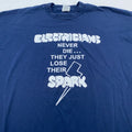 vintage 90s ELECTRICIANS NEVER DIE THEY JUST LOSE THEIR SPARK T-Shirt L/XL joke