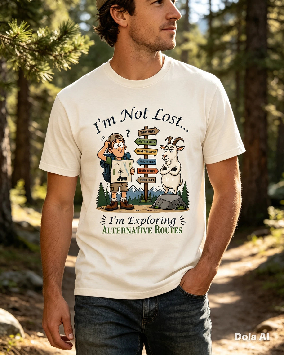 I'm Not Lost I'm Exploring Alternative Routes T-Shirt | Hiking Funny Tee