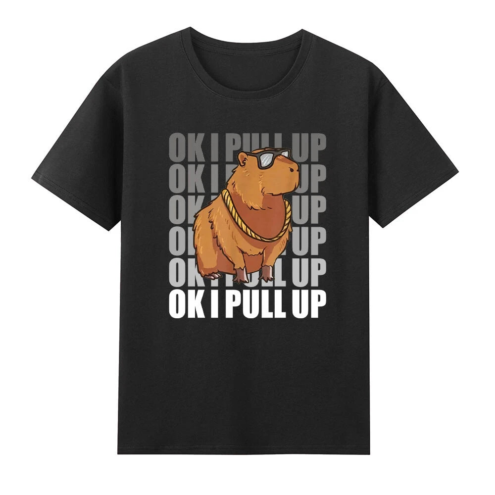 Ok I Pull Up Capybara Cute Animal T-Shirt