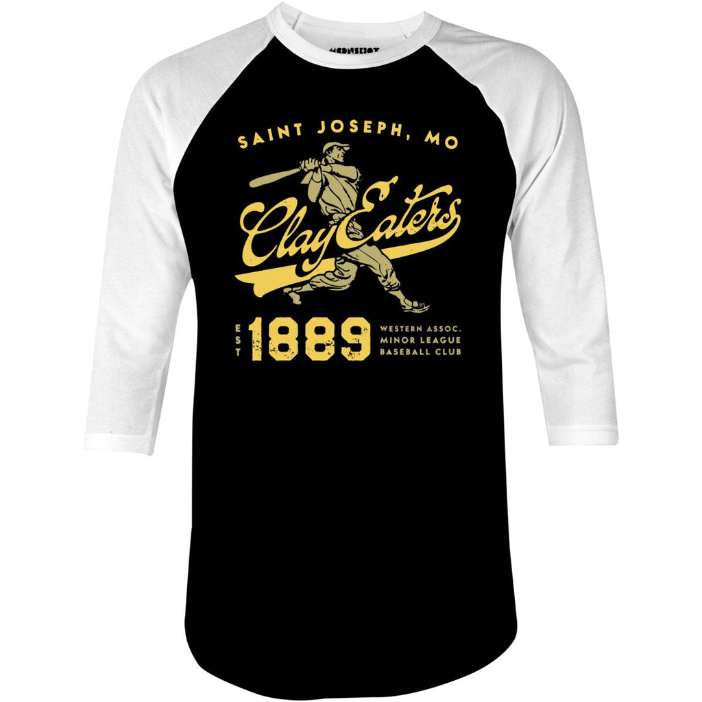 Saint Joseph Clay Eaters - Missouri - Vintage Defunct Baseball Teams - 3/4 Sleeve Raglan