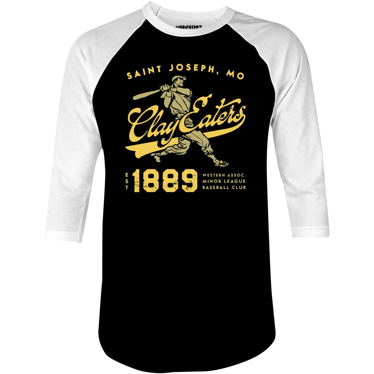 Saint Joseph Clay Eaters - Missouri - Vintage Defunct Baseball Teams - 3/4 Sleeve Raglan