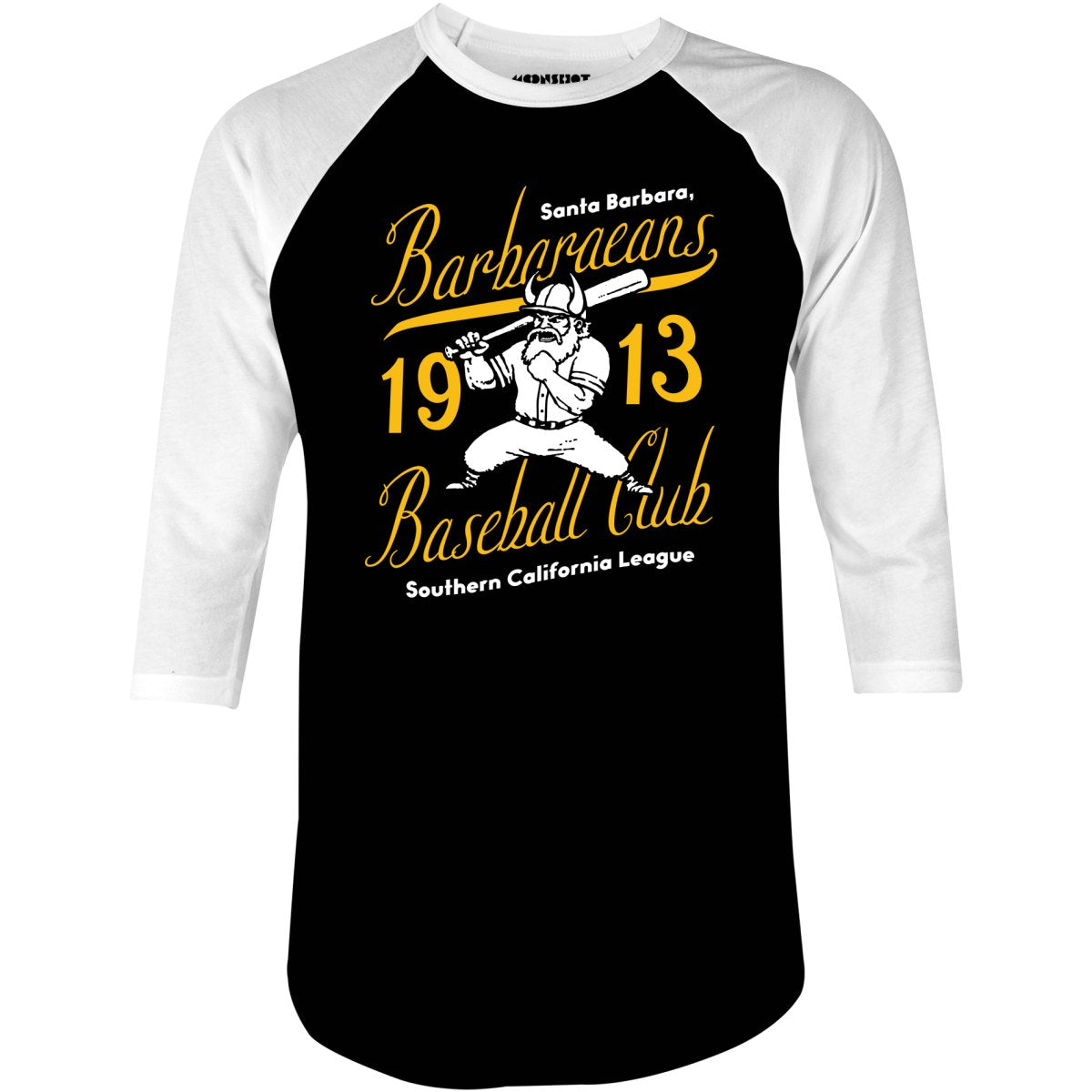 Santa Barbara Barbaraeans - California - Vintage Defunct Baseball Teams - 3/4 Sleeve Raglan