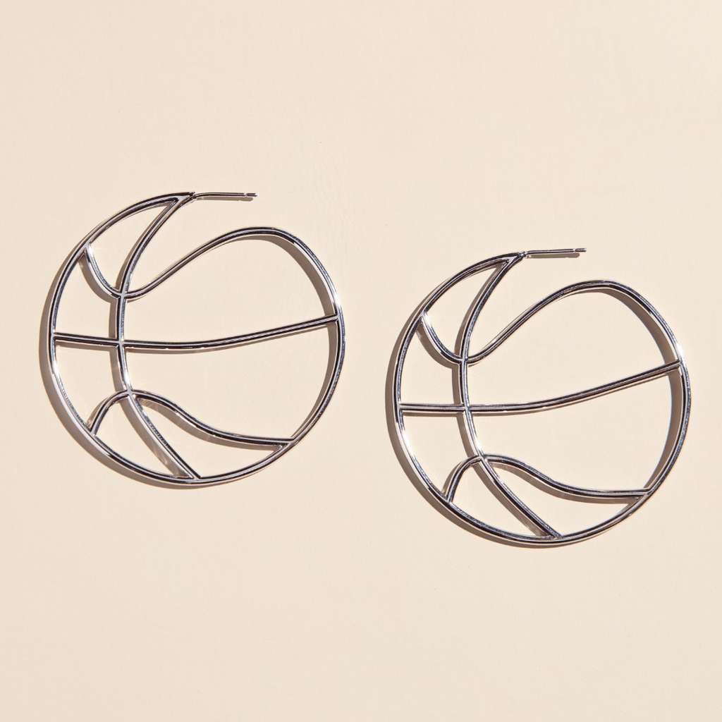 Silver Basketball Hoops