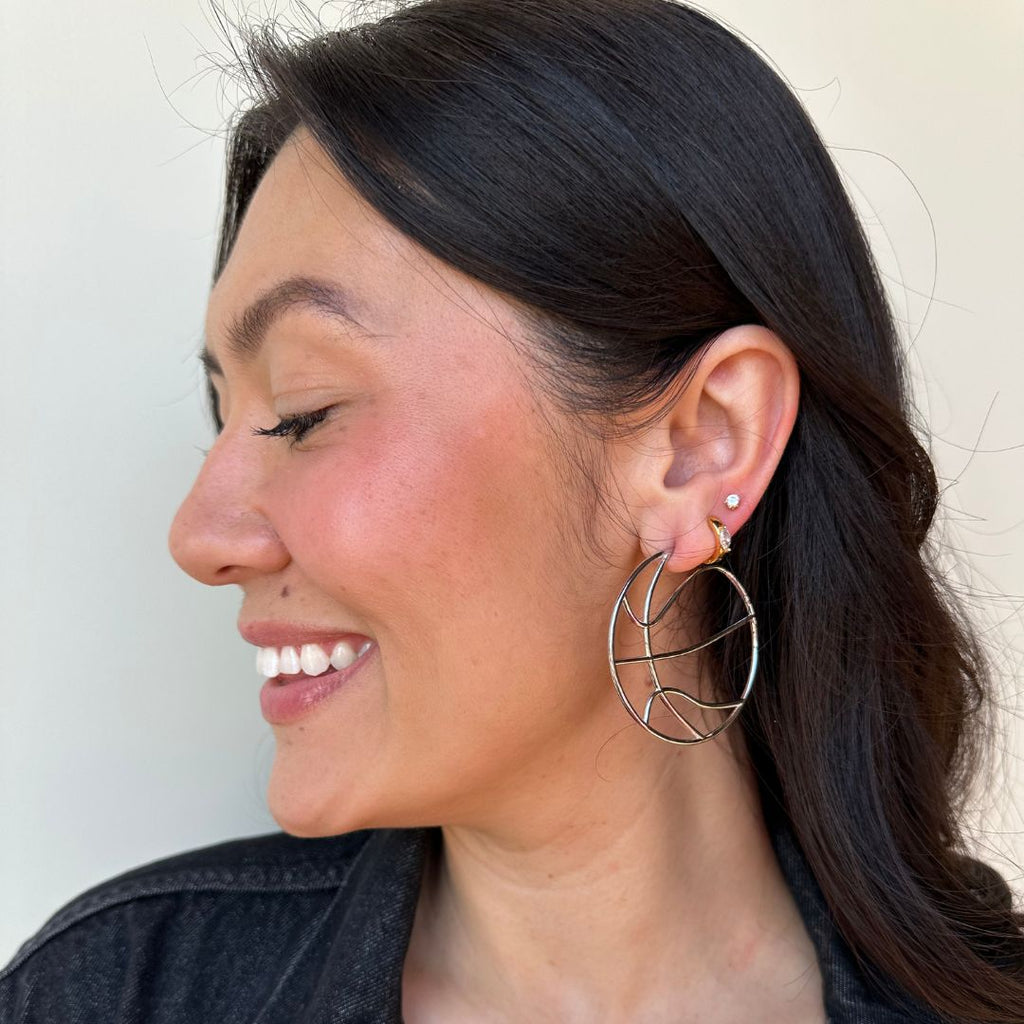 Silver Basketball Hoops