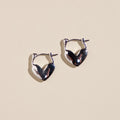 Silver Heart Lock Huggies