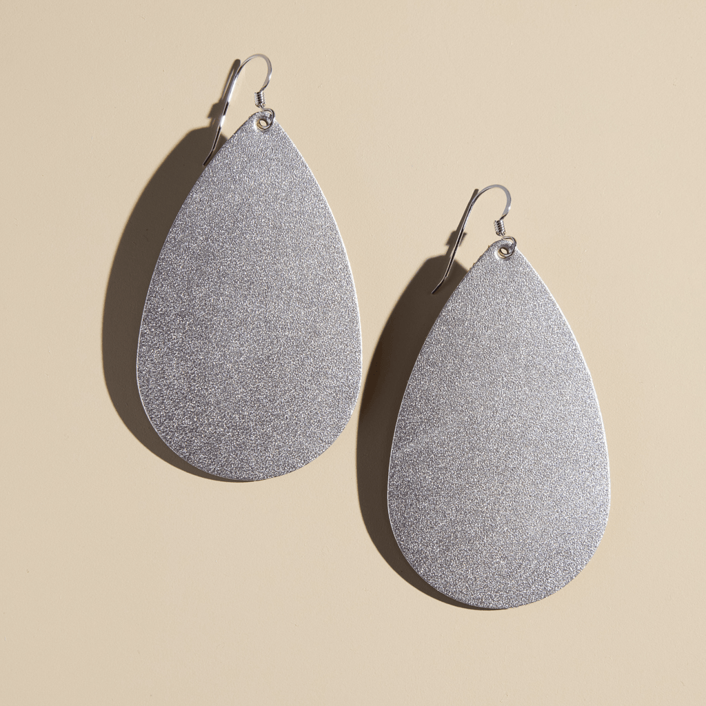 Silver Satin Teardrops