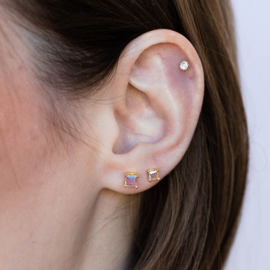 Small Iridescent Crystal Studs