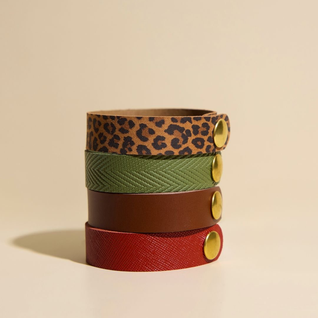 Auburn Thin Leather Cuff Bracelet
