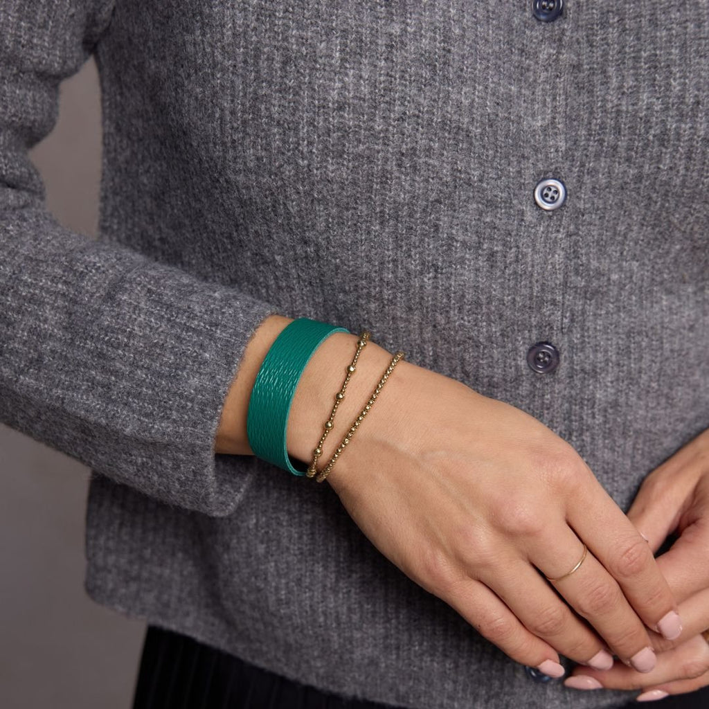 Spruce Thin Leather Cuff Bracelet