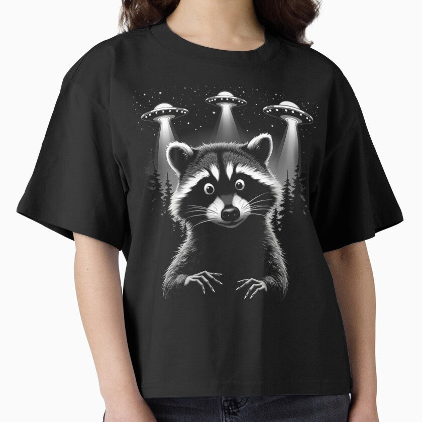 Alien UFO Funny Raccoon by Topmaxdesign