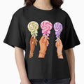 Hands Holding Swirl Lollipops Candy Illustration by DjFreeq