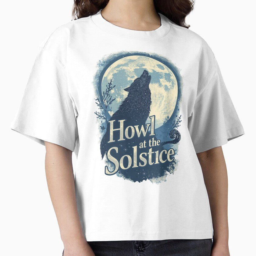 Howl at the Solstice: Wolf and Full Moon Winter/Summer Design by Tucker-Art