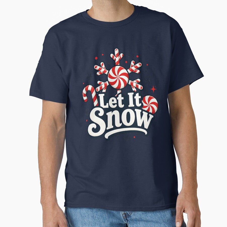 Let It Snow Candy Cane and Peppermint Christmas Design by RoyesButler