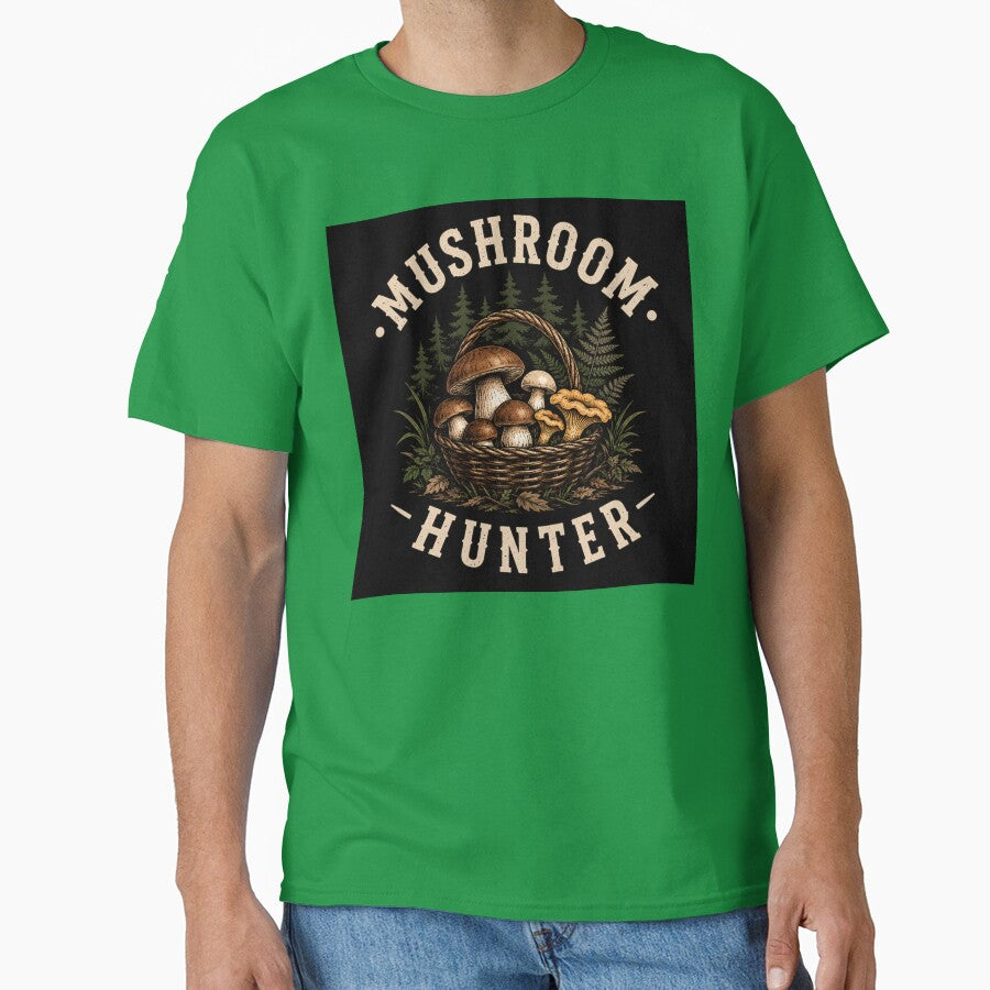 Mushroom hunter in the forest. by Giewont