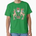 Giddy Up Jingle Horse Shirt, Pink Reindeer Christmas Graphic Tee, Retro Holiday Cowgirl Western Christmas Gift by Xtusdior