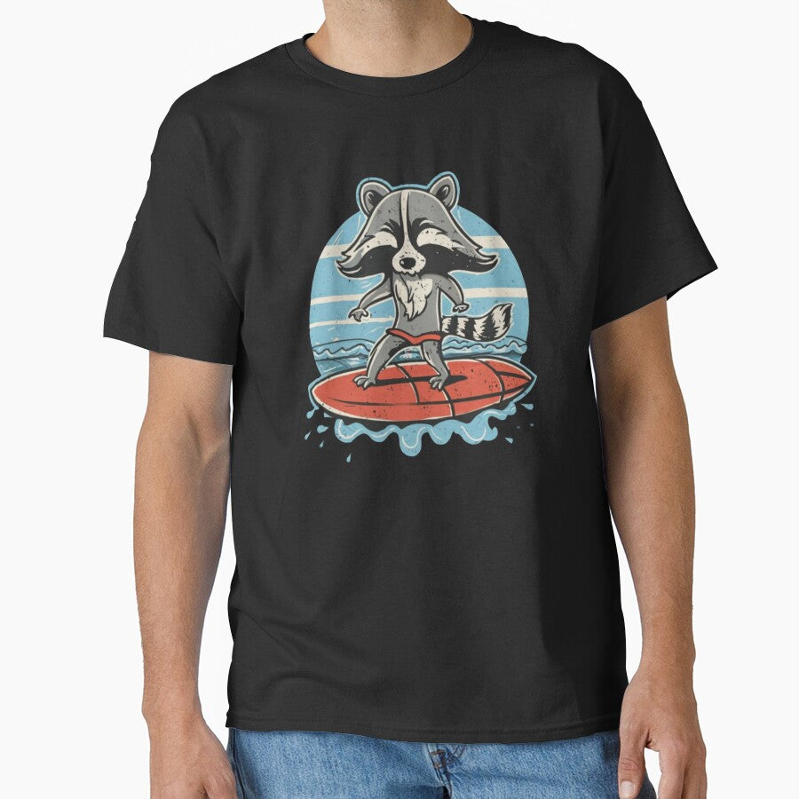 Raccoon on a Surfboard by COOL CAP
