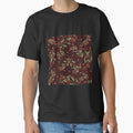 Holly Jolly Greens ;  Red Fruits & Yuletide Leaves on Maroon by PrintsByAnnJ