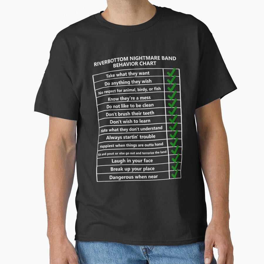 Riverbottom Nightmare Band Behavior Chart by FlowerShirtShop