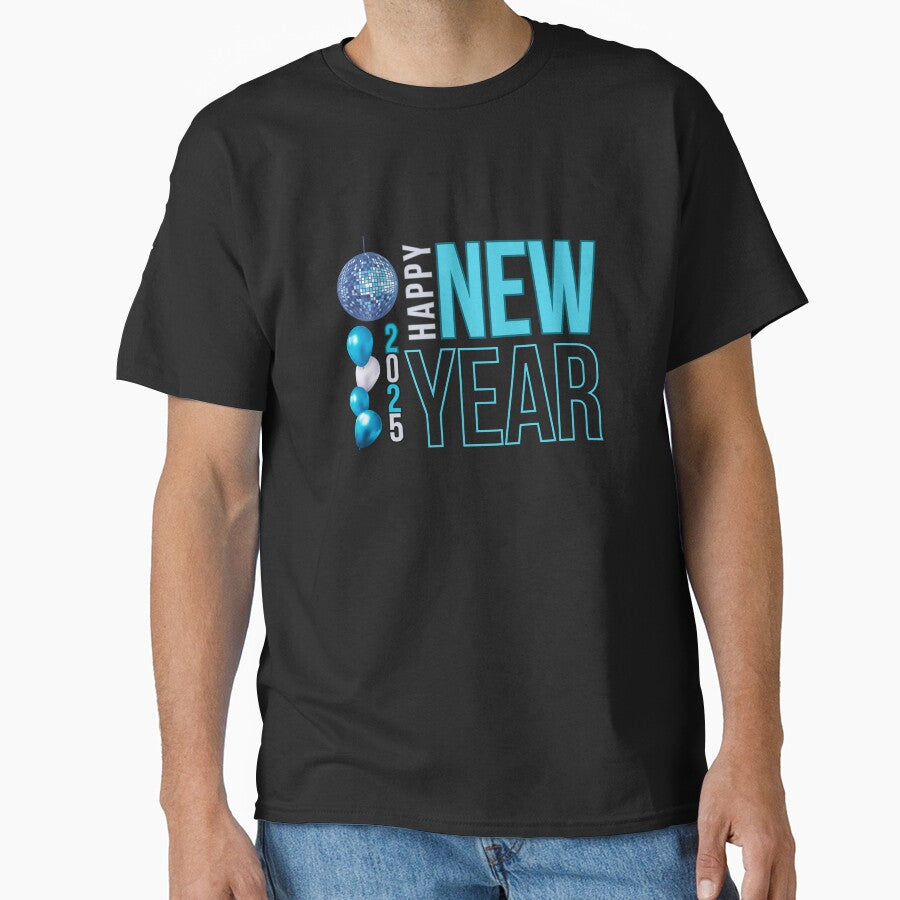 Happy New Year 2025 Blue Disco by LavenderBliss