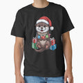 Christmas Otter with Lights and Gifts Holiday Design by Gogetgiggles