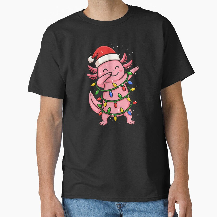 Funny Axolotl Dabbing Merry Xmas Animal Lover Christmas Lights Boys Girls Kids by rafaeltto