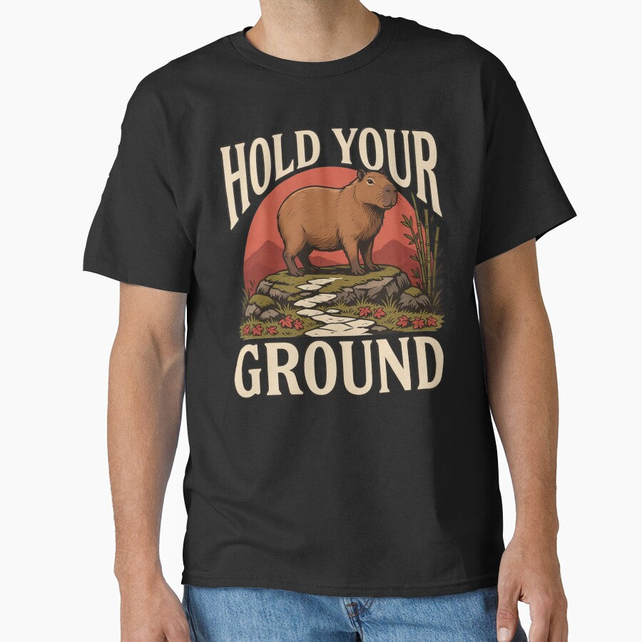 Hold Your Ground Capybara – Vintage Stoic Zen Design by No Excuses Supply
